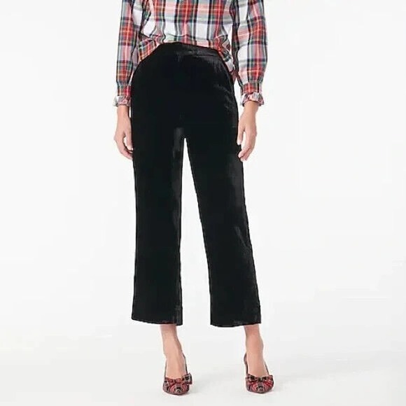 J. Crew Pants - J. Crew Velvet Peyton Pull-On Pants Black Stretch Womens Size 14T 14 Tall H14624